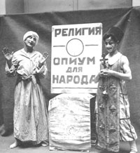 Proletkult political satire: Religion is the Opium of the People, early 1920s (Huntly Carter Collection, SCRSS Photo Library)